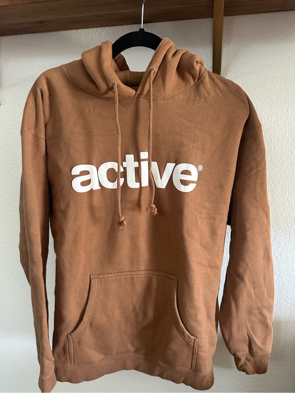 Active USA Brown Large Pullover Hoodie with White Logo